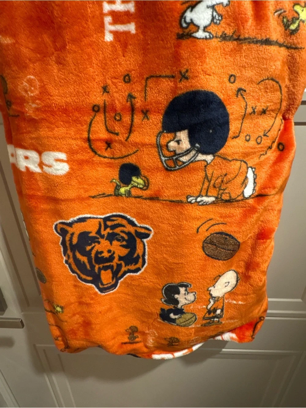 Peanuts Orange Snoopy & Charlie Brown Plush Throw Blanket